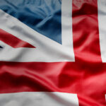 Closeup of Union Jack English flag